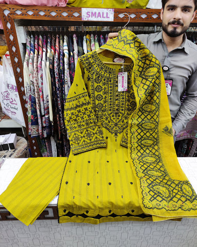 Designer Embroidered Three Piece | Minsa | Doria Lawn
