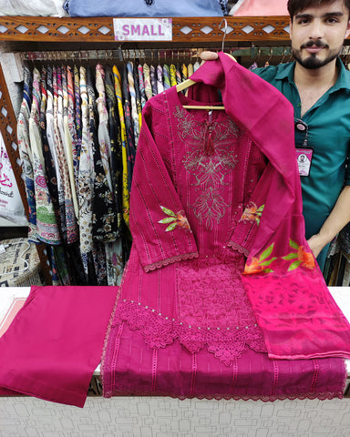 Designer Three Piece | Mah Para | Exquisite Luxury Lawn