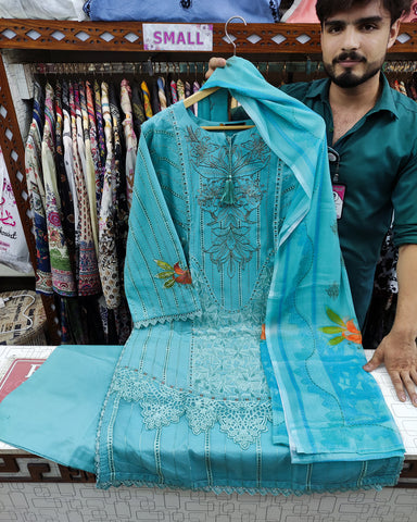 Designer Three Piece | Mah Para | Exquisite Luxury Lawn