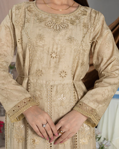 Embroidered Three Piece | Back Dori - Designer | Luxury Lawn