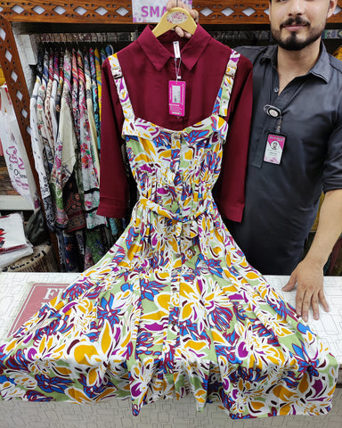 Designer Printed Rompers with Shirt | Georgette Fabric