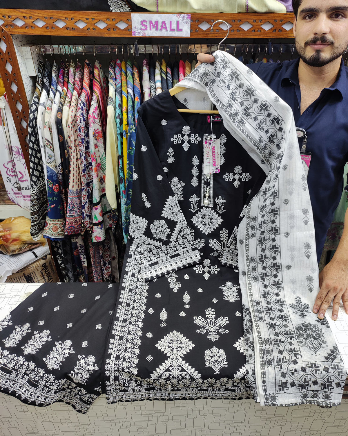 Designer Three Piece | Embroidered Betaab | Dobby Lawn