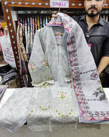 Designer Three Pieces | Roop-VI | Soft Print Cotton Lawn