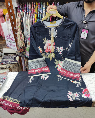 Floral Printed Western Shirt | Tussle Motti Punched | Georgette