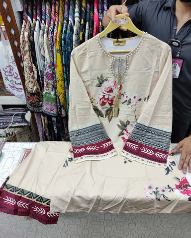 Floral Printed Western Shirt | Tussle Motti Punched | Georgette