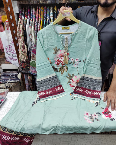 Floral Printed Western Shirt | Tussle Motti Punched | Georgette