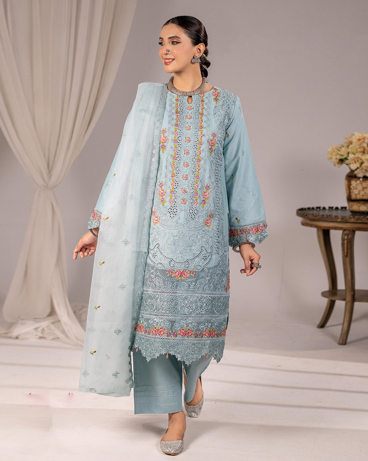 Embroidered Three Pieces | Luxury Designer | Winter Plain Khaddar