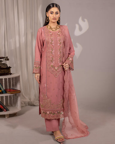 Embroidered Three Pieces | Luxury Designer | Winter Dhanak