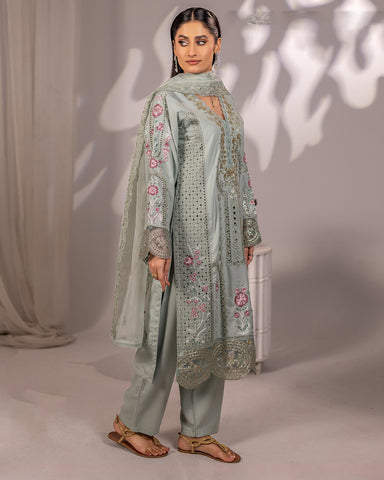 Embroidered Three Pieces | Luxury Designer | Winter Dhanak