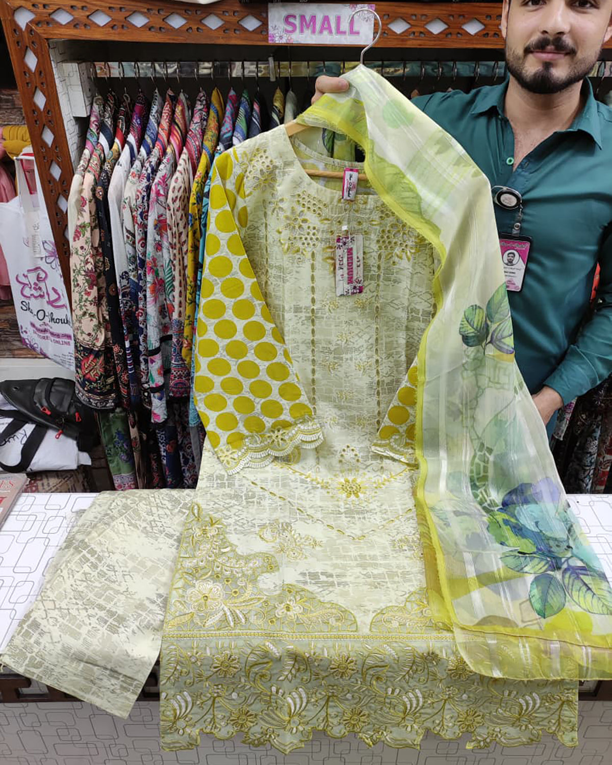 Designer Three Pieces | Polka Dots | Cambric