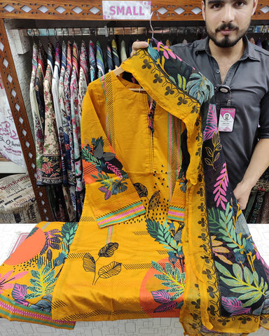 Designer Three Pieces | Printed - Mid Season Special | Cambric