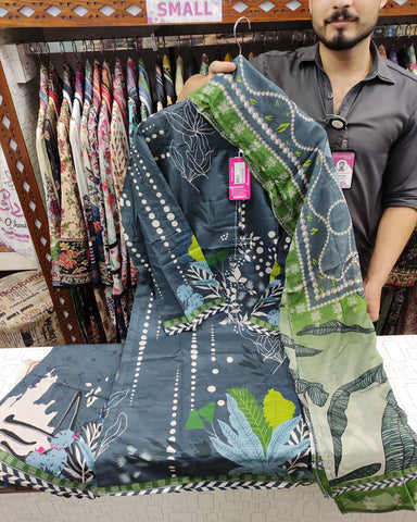 Designer Three Pieces | Printed - Mid Season Special | Cambric
