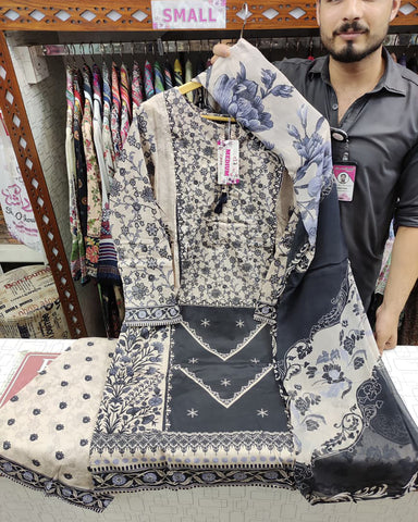 Designer Three Pieces | Printed - Mid Season Special | Cambric