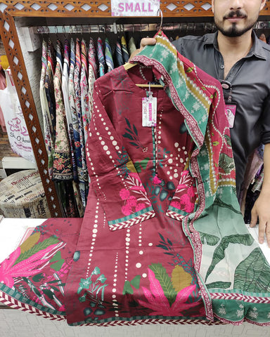 Designer Three Pieces | Printed - Mid Season Special | Cambric