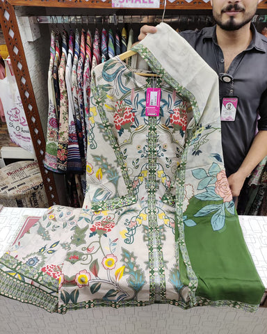 Designer Three Pieces | Printed - Mid Season Special | Cambric