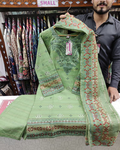 Designer Three Pieces | Eclairs | Winter Self Cotton