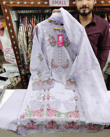 Embroidered Three Pieces | Luxury Designer | Winter Plain Khaddar