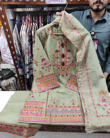 Designer Three Piece | Nain Tara | Winter Cotton