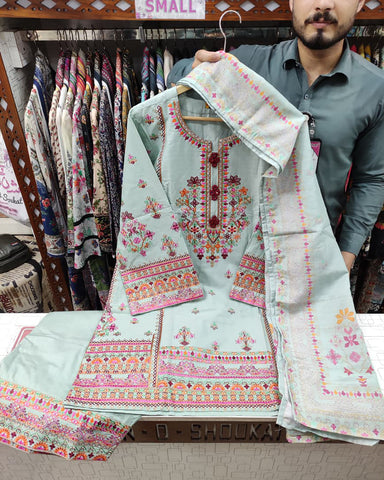 Designer Three Piece | Nain Tara | Winter Cotton