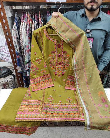 Designer Three Piece | Nain Tara | Winter Cotton