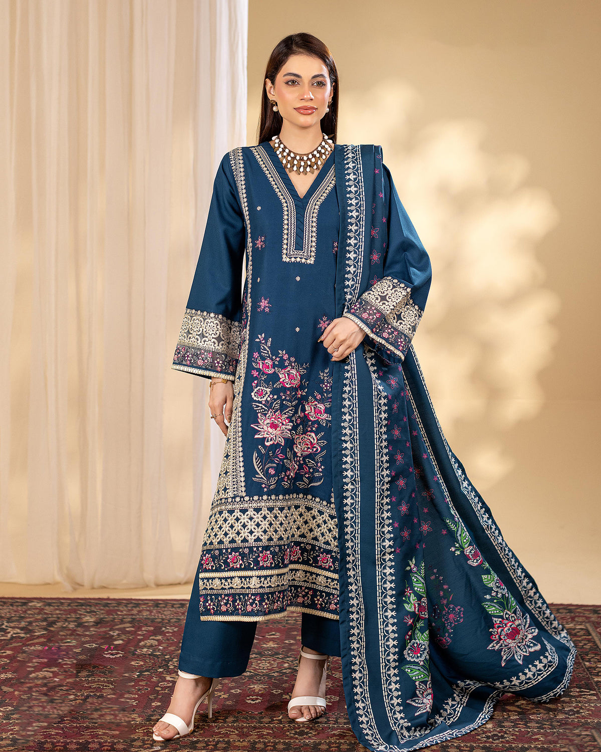 Designer Three Pieces | Sundas | Winter Dhanak