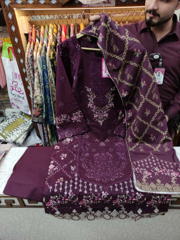 Designer Three Pieces | Sajni | Winter Dhanak