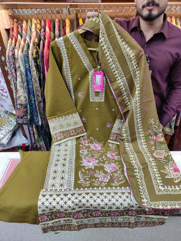 Designer Three Pieces | Sundas | Winter Dhanak