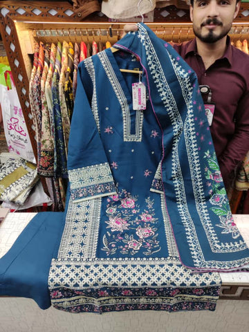 Designer Three Pieces | Sundas | Winter Dhanak