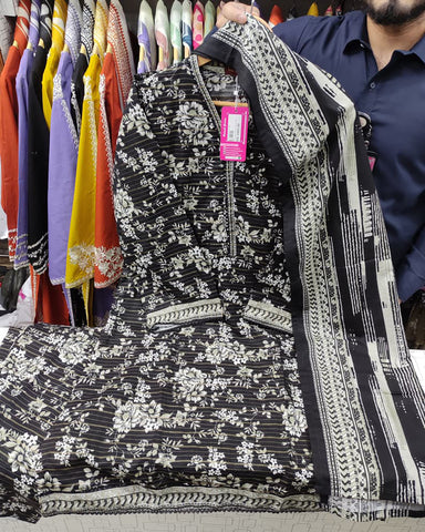 Printed Three Piece | Designer | Premium Khaddar