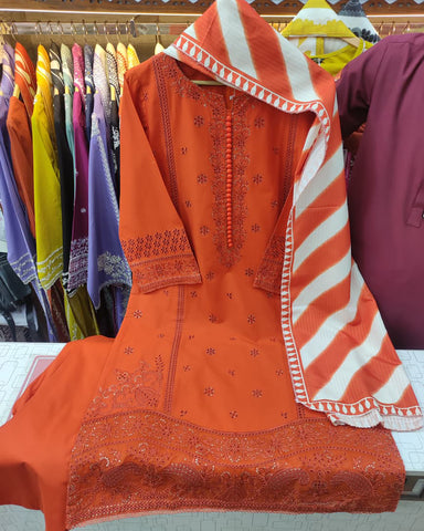 Designer Three Piece | Masakali-Buttoned Down | Premium Winter Cotton