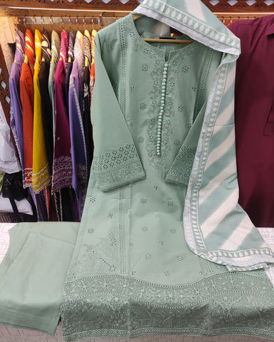 Designer Three Piece | Masakali-Buttoned Down | Premium Winter Cotton