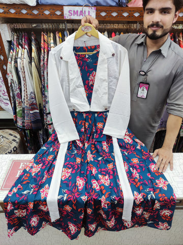Printed Frock | Jacket Maxi | Georgette