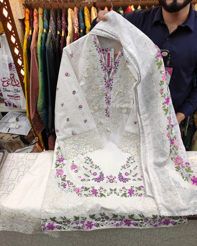 Designer Three Piece | Embroidered - Irem | Premium Cotton Khaddar