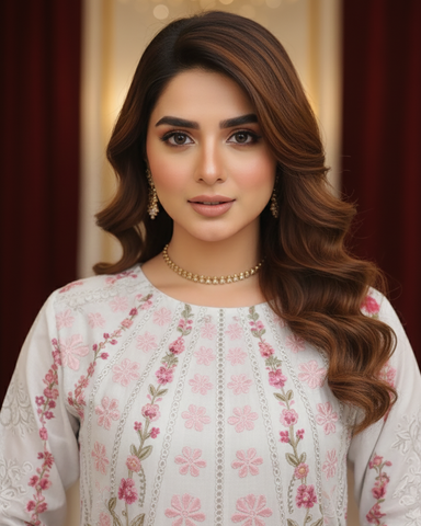 Designer Three Piece | Embroidered - Gul | Premium Winter Cotton