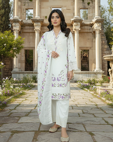 Designer Three Piece | Embroidered - Irem | Premium Cotton Khaddar