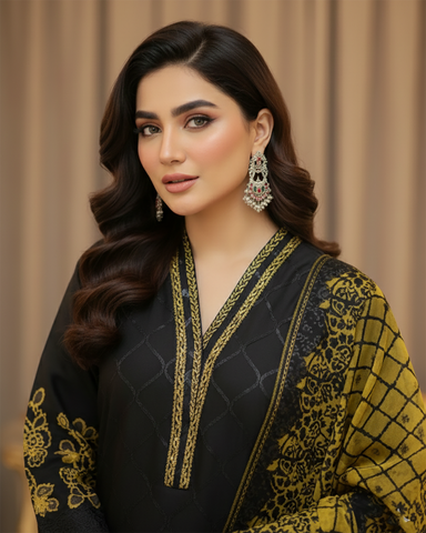 Three Piece Formals | Embroidered - Aswad - Eid Special | Premium Lawn