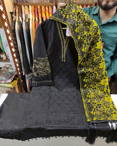 Three Piece Formals | Embroidered - Aswad - Eid Special | Premium Lawn