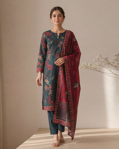Zavia - Printed - Premium Khaddar