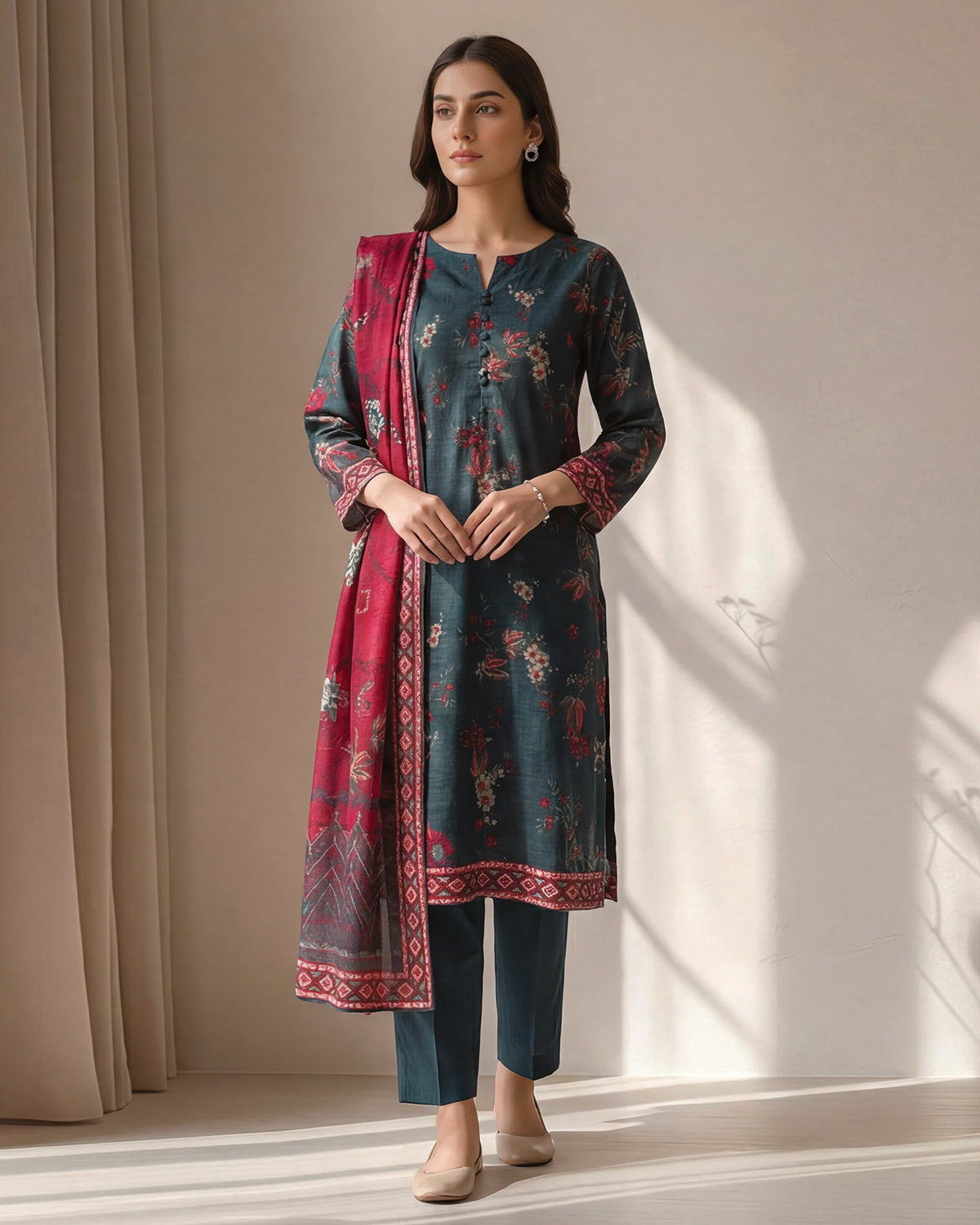Zavia - Printed - Premium Khaddar