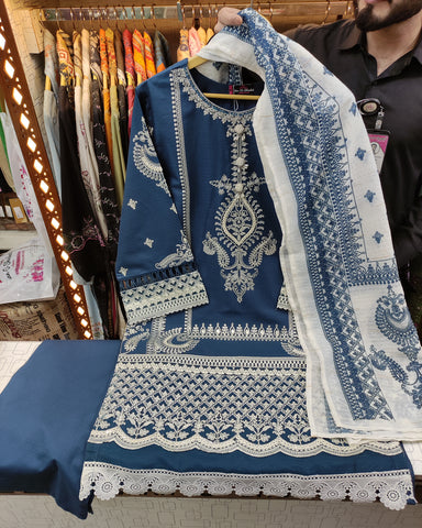 Three Piece Formals | Embroidered - Khumaar - Eid Special | Premium Cotton Lawn