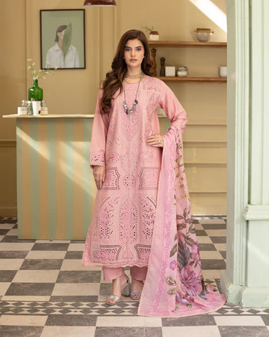 Designer Three Piece | Embroidered - Zarqa | Premium Lawn
