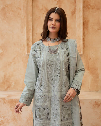 Designer Three Piece | Embroidered - Zarqa | Premium Lawn