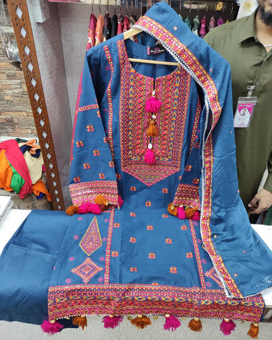 Designer Three Piece | Embroidered - Gulnaar | Premium Lawn