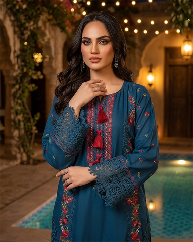 Designer Three Piece | Embroidered - Bahar Begum | Premium Lawn