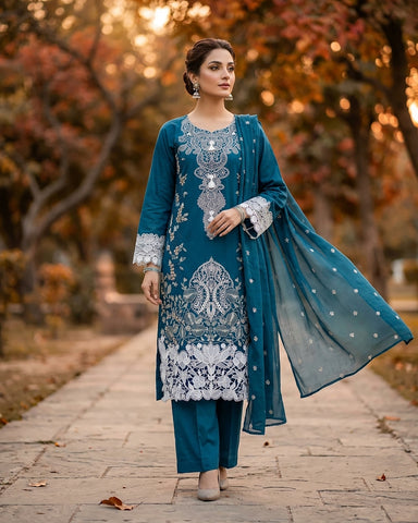 Velora - Embroidered - Winter Cotton