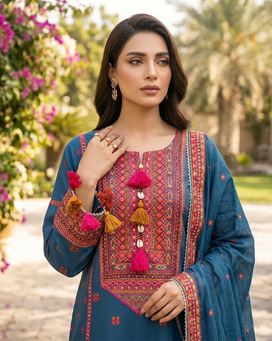 Designer Three Piece | Embroidered - Gulnaar | Premium Lawn