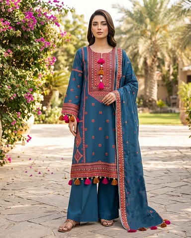 Designer Three Piece | Embroidered - Gulnaar | Premium Lawn