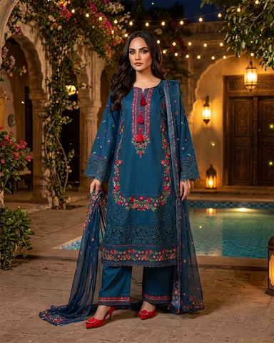 Designer Three Piece | Embroidered - Bahar Begum | Premium Lawn