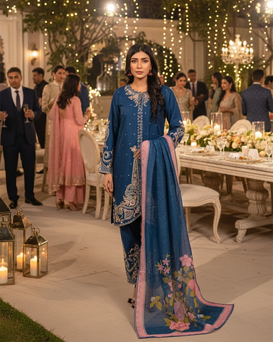 Three Piece Formals | Embroidered - Diva - Eid Special | Premium Cotton Lawn