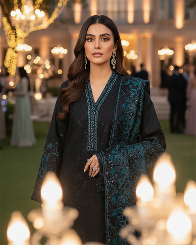 Three Piece Formals | Embroidered - Aswad - Eid Special | Premium Lawn